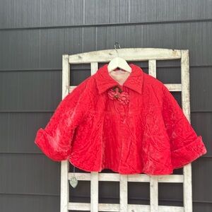 Adorable Neon Pink Vintage Roses Bed Jacket